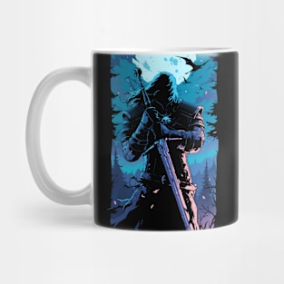 Lone Monster Hunter by a Moonlit Night - Witcher Mug